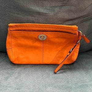 Mustard Yellow Coach Wristlet